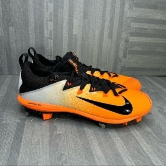 Nike Baseball Cleats Lunar Vapor Ultrafly Elite Mens Size 13 Orange/Black - Picture 2 of 7